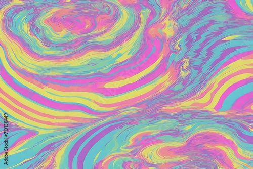 Pastel hand drawn psychedelic groovy background