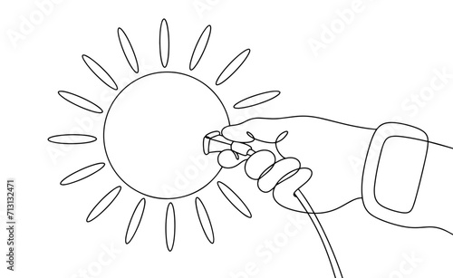 Sun. Energy of sun. One line