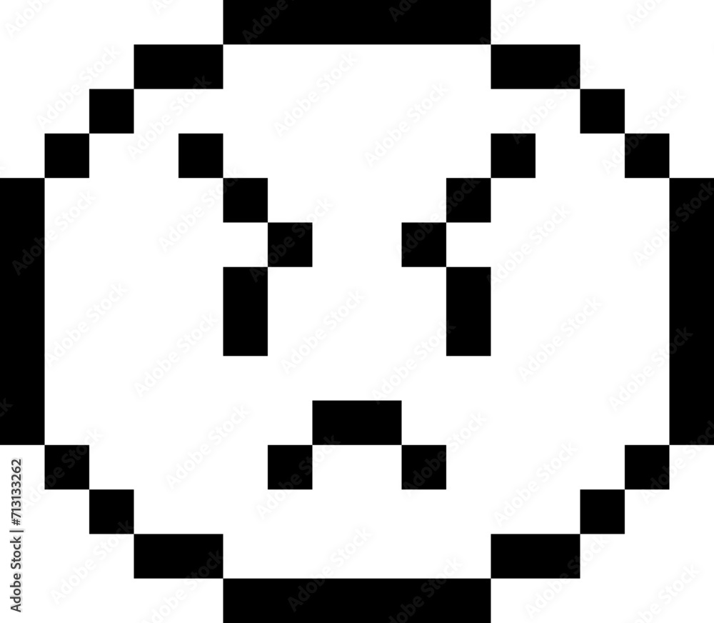 angry pixel emoji outline angry pixel emoji outline