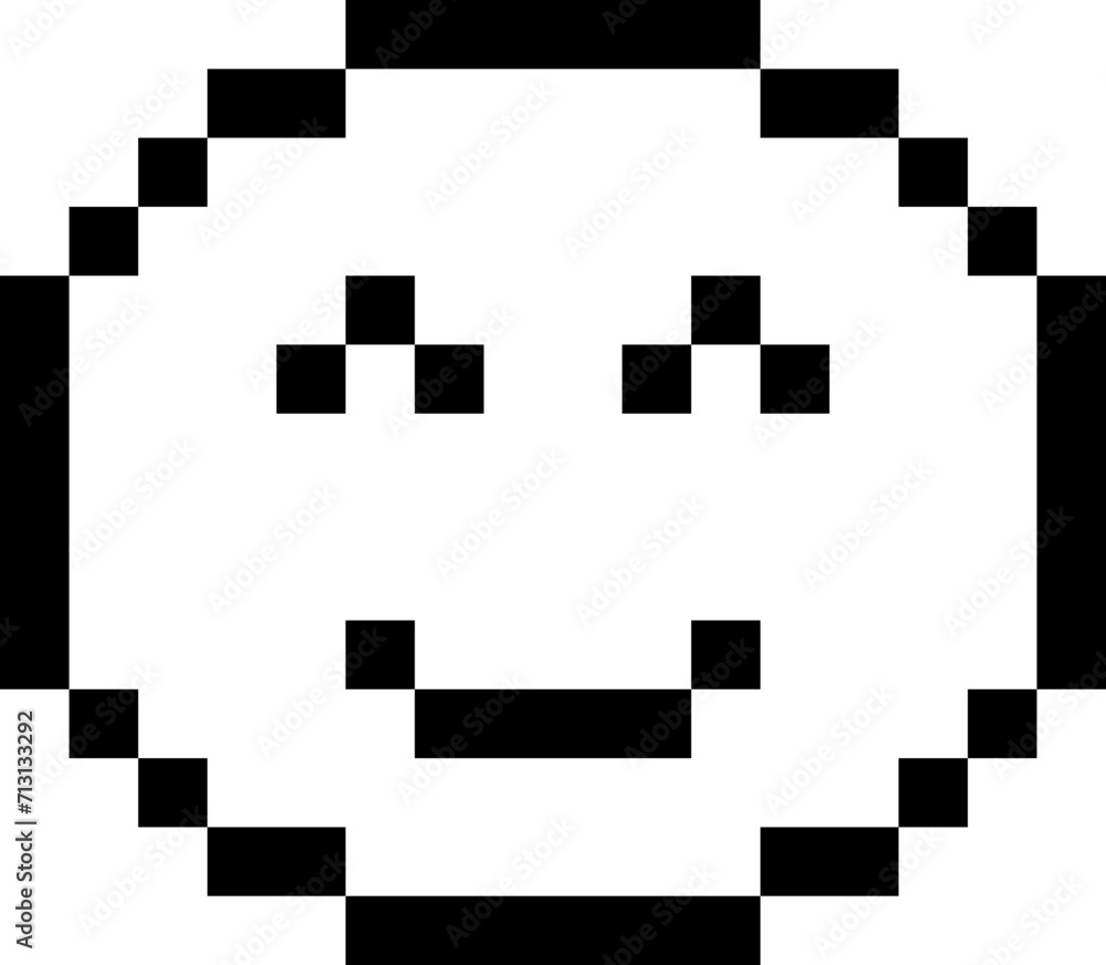 smile happy pixel emoji outline smile happy pixel emoji outline