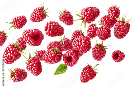 Raspberry Berry Pattern in Nature, Seamless Vector Illustration with Juicy Red Berries, Leaves, and Sweet Summer Vibes