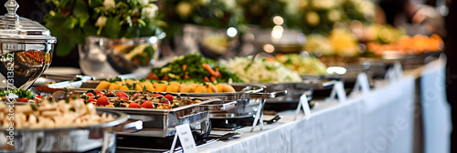 Catering wedding buffet for events. Wedding Reception Buffet Food photo