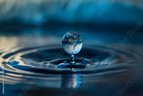 water drop with earth , World Water Day