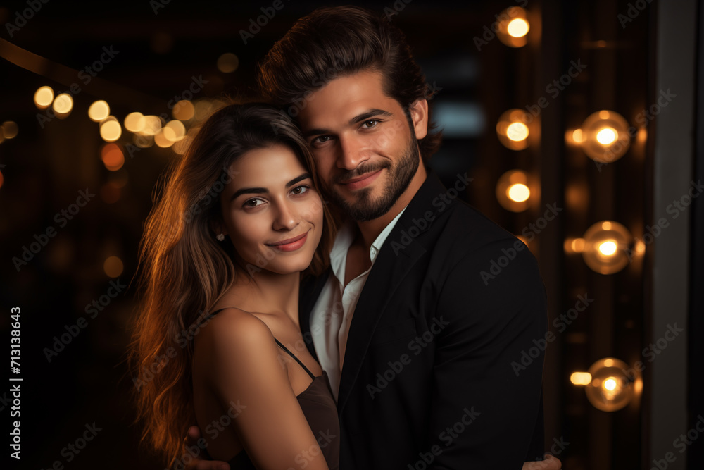 Valentine's Day couple in love, romantic date, lovers Valentine's Day couple in love, romantic date, lovers