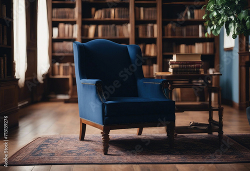 Arm chair in a room with book shelves © Murad Mohd Zain