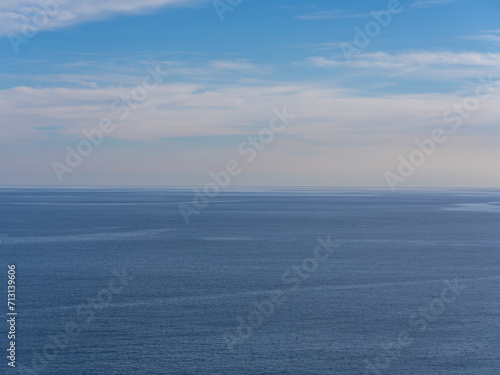 blue sea and blue sky view