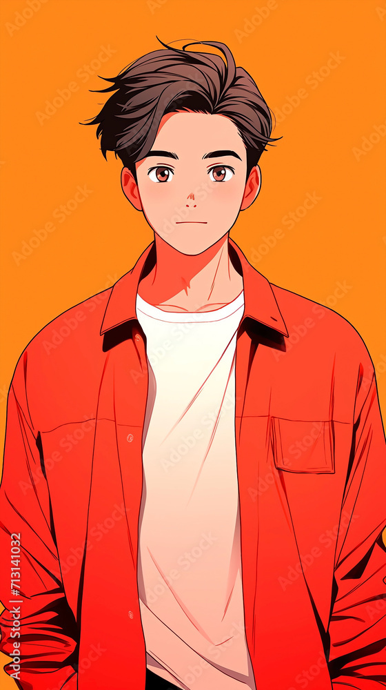 Hand drawn cartoon anime fashion illustration of handsome handsome boy
Hand drawn cartoon anime fashion illustration of handsome handsome boy