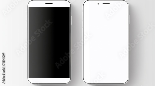 Mobile Phone Line Icon Smartphone with white screen vector eps10.