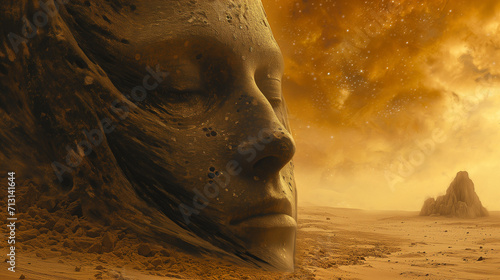 Woman head in the sand