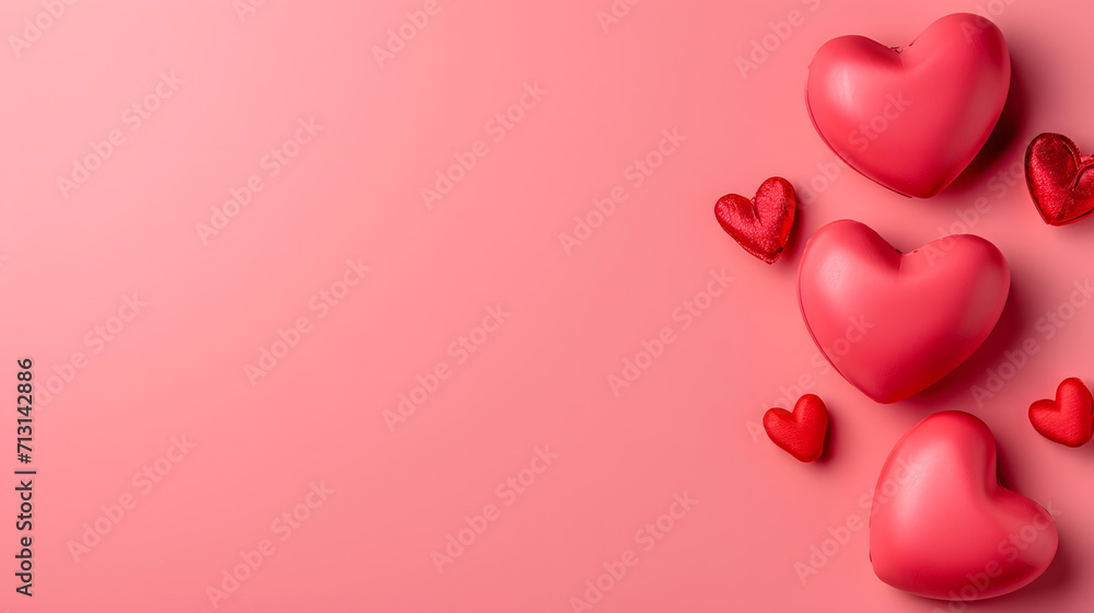 Celebrate Love on Valentine's Day with a Romantic Pink Background, Minimal Design, and Blank Space for Special Message or Pictures. Greeting Card and Display of Affection. Expressing Love moment.