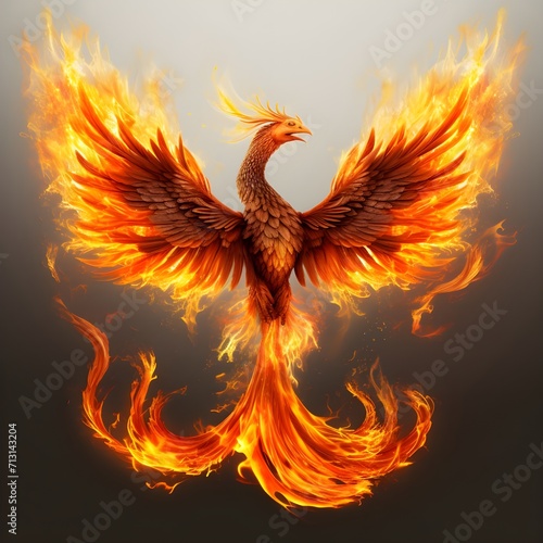 fiery bird in the fire
