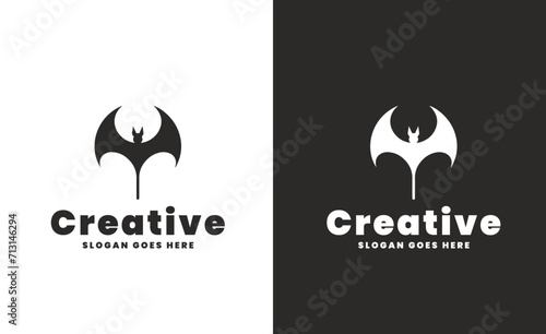 Dual-Toned Creative Bat Logo Design