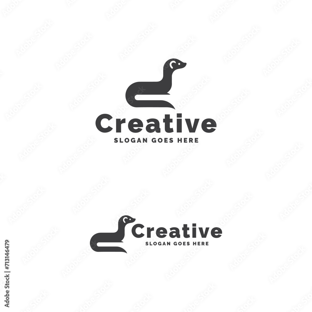 Minimalist Otter Logo Design Concept Minimalist Otter Logo Design Concept