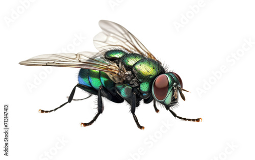 Green Bottle Fly Buzz on Transparent Background