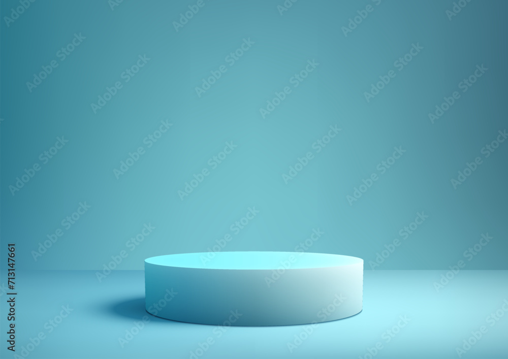 Blue Podium Mockup, Minimal Showcase Display Stand Blue Podium Mockup, Minimal Showcase Display Stand