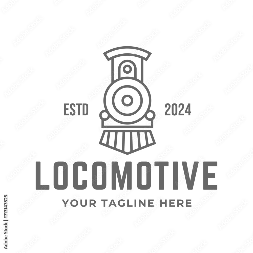 Old Locomotive Train Machine Logo Design Vector Old Locomotive Train Machine Logo Design Vector