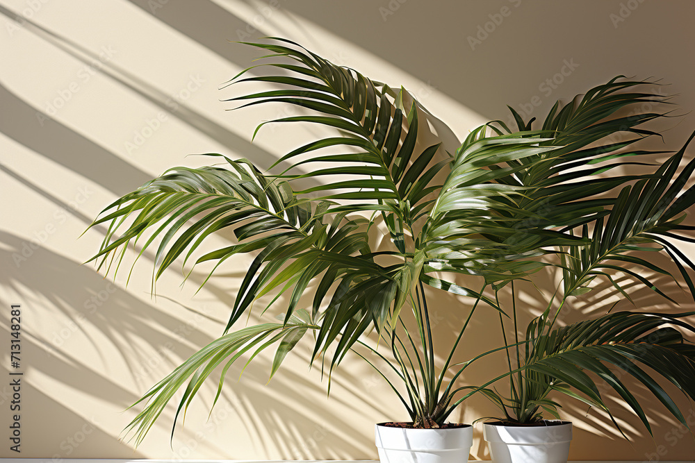 Fototapeta premium Palm leaves on a white background