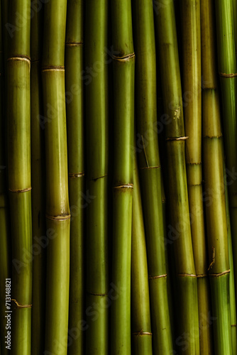 Seamless background with green bamboo. Asian style vertical pattern