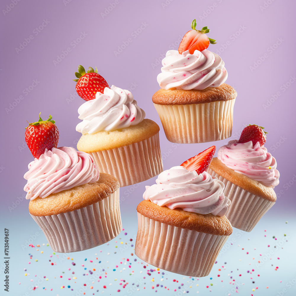 cupcake with strawberry cream