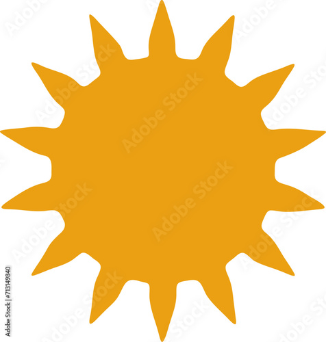 Sun silhouette icon illustration. Sun sign design element.