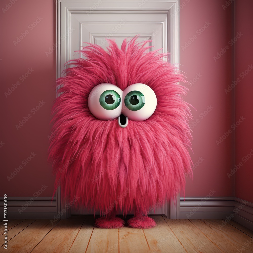Fototapeta premium a funny monster pink 