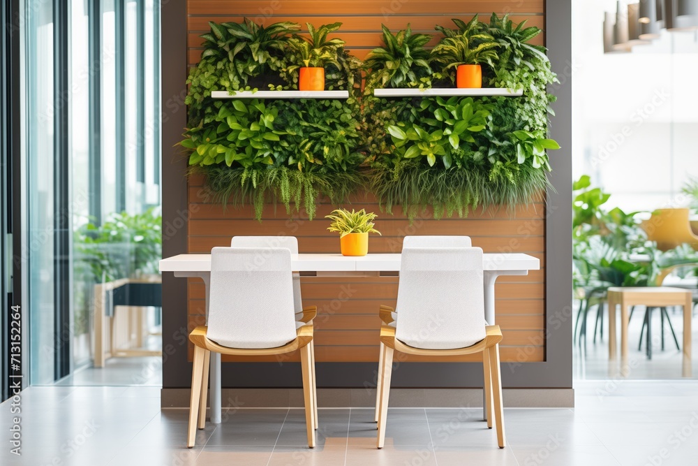 indoor vertical garden in a modern office space