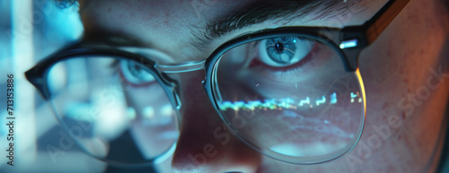 Wallpaper Mural A detailed view of a person wearing glasses. Can be used to depict intelligence, professionalism, or vision impairment Torontodigital.ca