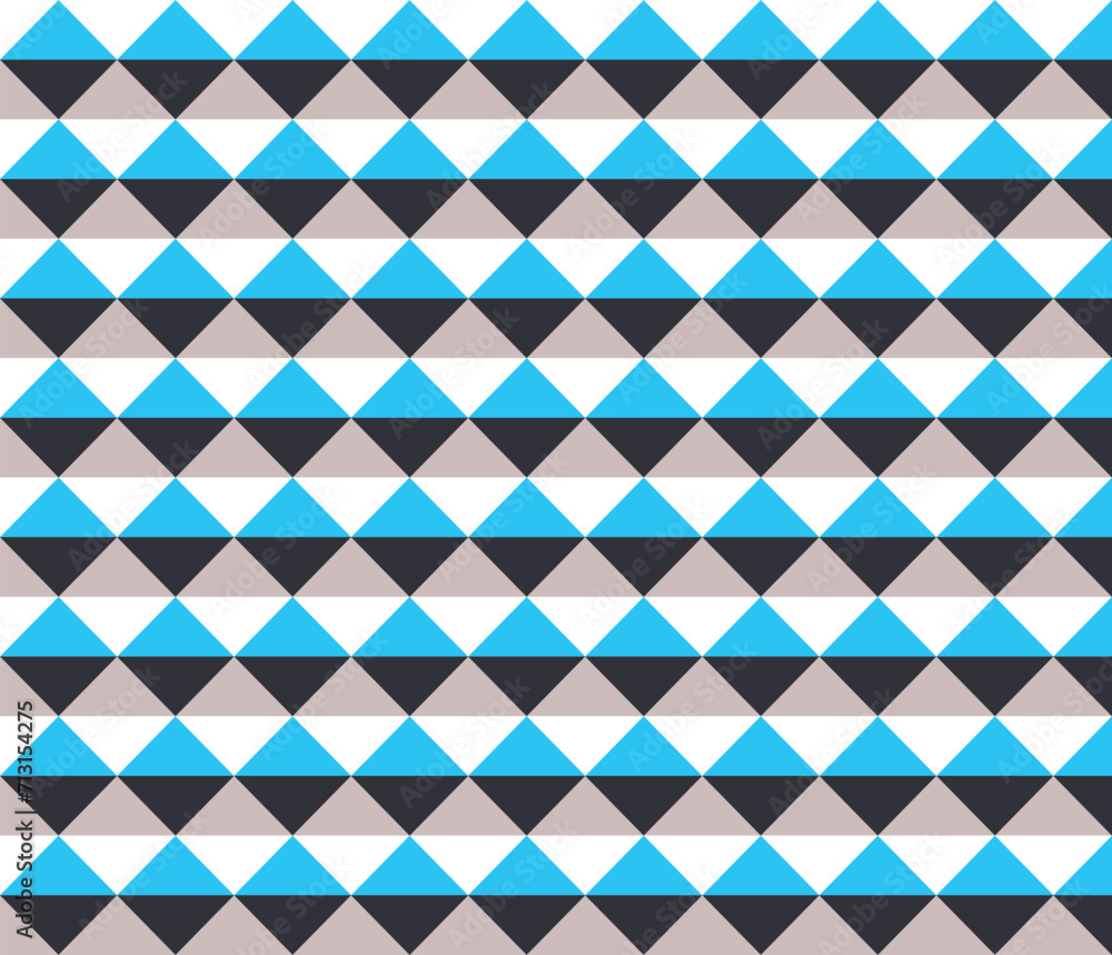 Obraz premium cyan black two-color triangle pattern background, Background of geometric shapes. grey and white two-color triangle pattern background Colorful mosaic pattern. Triangle pattern printable paper design