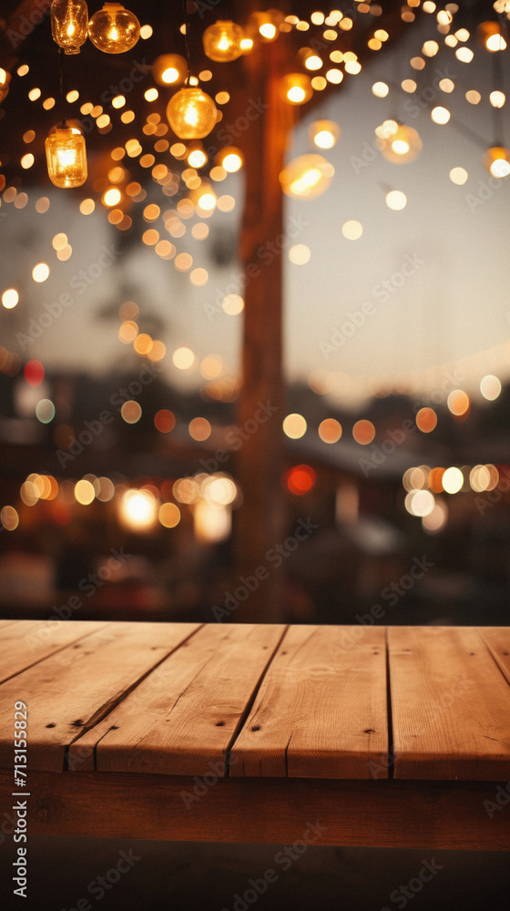 Wooden table bokeh city view background, empty wood desk tabletop counter surface product display mockup with blurry cityscape lights abstract backdrop presentation. Mock up, copy space. Wooden table bokeh city view background, empty wood desk tabletop counter surface product display mockup with blurry cityscape lights abstract backdrop presentation. Mock up, copy space.