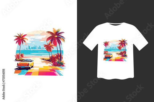 Premium T-shirt  with beach vibe.