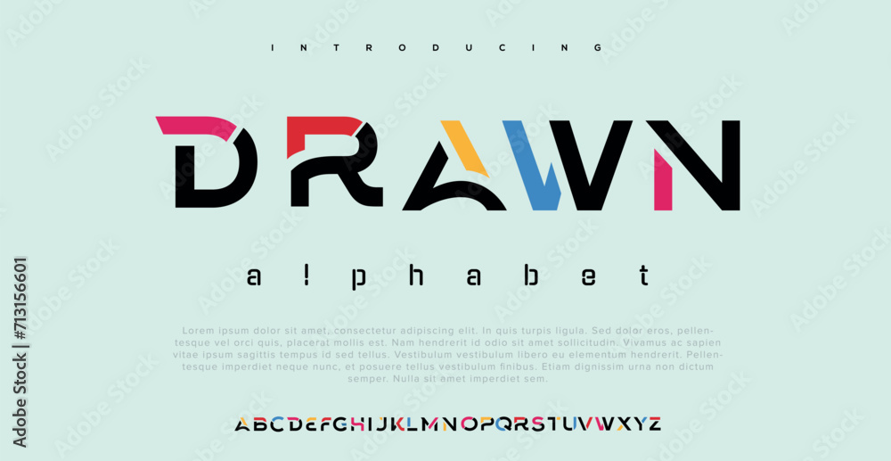 Drawn Modern alphabet letter logo design - obrazy, fototapety, plakaty 
