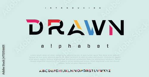 Drawn Modern alphabet letter logo design photo
