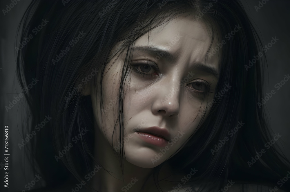 portrait of a depressed woman