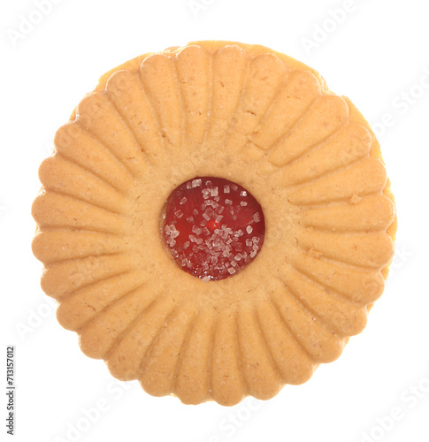 Jammie dodger biscuit isolated on a white background