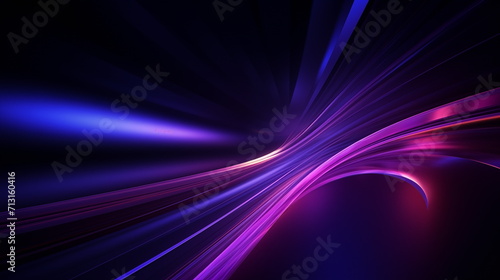 Neon violet,purple lines on black background. design for background, banner and wallpaper. Generated AI