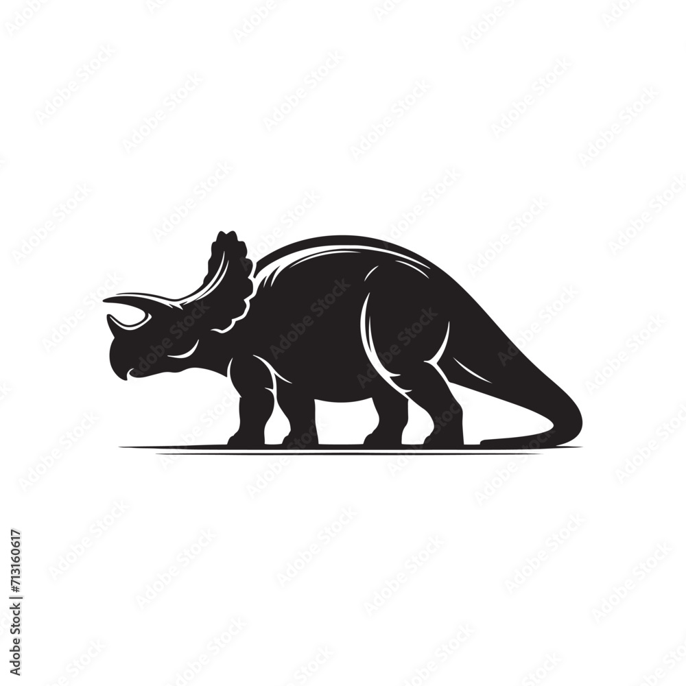 Fossilized Fantasia: Monster Reptile Silhouette - Dinosaur Vector Bringing to Life Mesmerizing Fossilized Silhouettes
