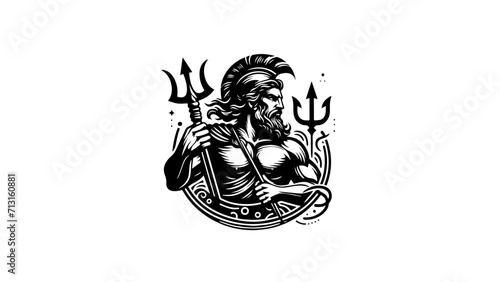 Greek god Ares illustration. Black and white illustration of roman god Mars no fill. Roman deity Ares drawing. God of war Ares