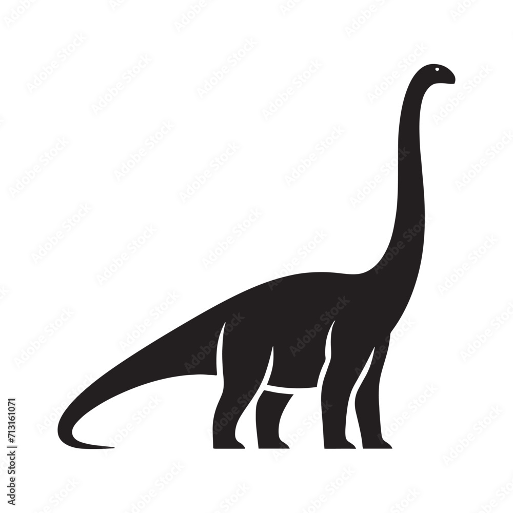 Fossilized Forms: Dinosaur Illustration - Wild Animal Vector - Monster Reptile Silhouette Set Showcasing the Fossilized Beauty of Extinct Creatures in Silhouette
