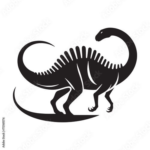 Dynamic Echoes  Dinosaur Silhouette - Monster Reptile Vector Echoing the Dynamic and Echoic Nature of Ancient Roars 