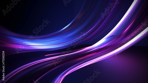Neon violet,purple lines on black background. design for background, banner and wallpaper. Generated AI