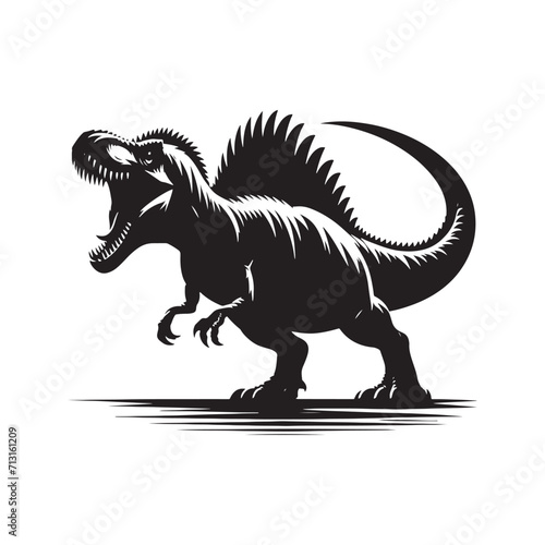 Mesozoic Marvels: Dinosaur Illustration - Wild Animal Vector - Silhouette Series Unveiling the Marvels of the Mesozoic Era
