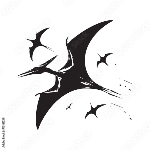 Primeval Symphony: Dinosaur Silhouette - Monster Reptile Vector Series Creating a Symphonic Visual Tribute to the Primeval Epoch
