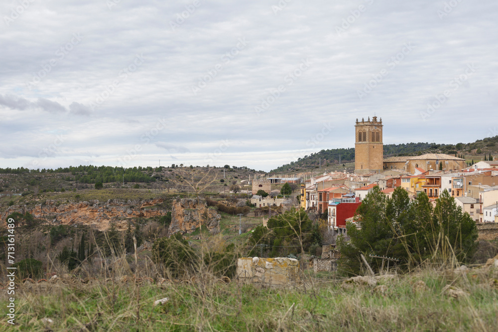 Beautiful views of The historic town of Priego in Cuenca region