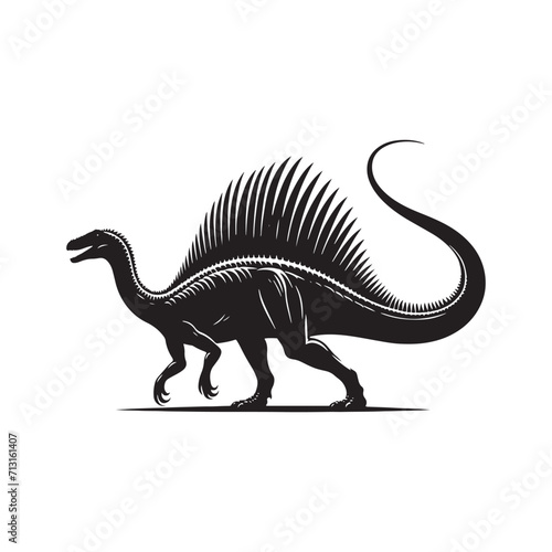 Roaring Giants  Dinosaur Silhouette - Monster Reptile Vector Series Depicting the Mighty Roars of Ancient Giants 