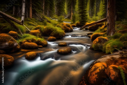 Clear stream flowing through the Lewis and Clark National Forest of Montana.