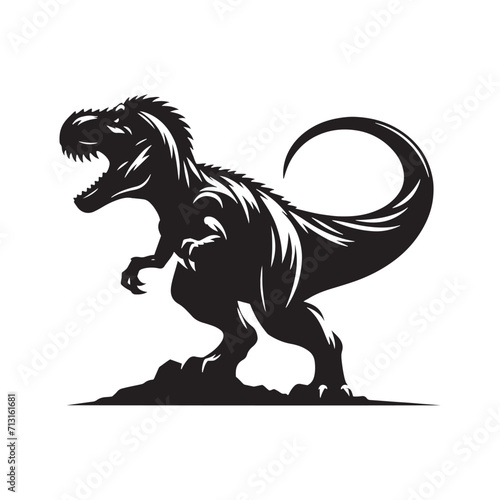 Enigmatic Epoch: Dinosaur Silhouette - Monster Reptile Vector Series Transporting Viewers to the Enigmatic Epoch of the Mesozoic Era
