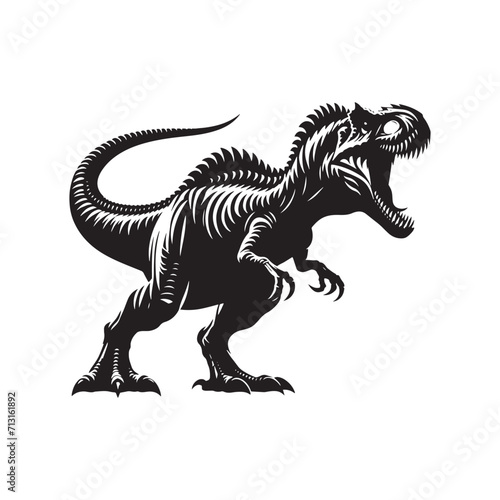Shadowy Behemoths: Dinosaur Silhouette - Monster Reptile Vector Displaying the Shadowy Profiles of Prehistoric Behemoths
