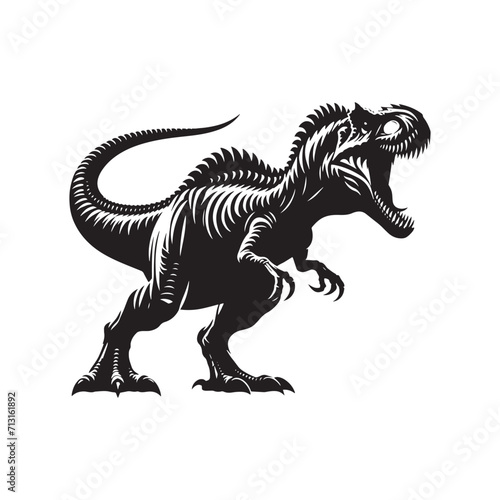 Shadowy Behemoths  Dinosaur Silhouette - Monster Reptile Vector Displaying the Shadowy Profiles of Prehistoric Behemoths 