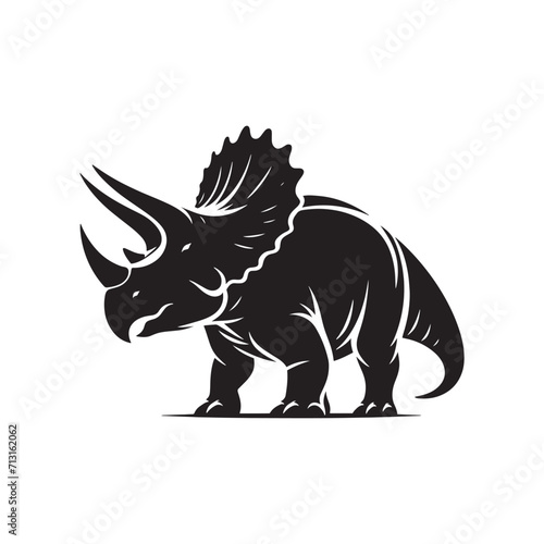 Stalwart Silhouettes  Dinosaur Illustration - Wild Animal Vector Showcasing the Sturdy and Stalwart Silhouettes of Ancient Giants 