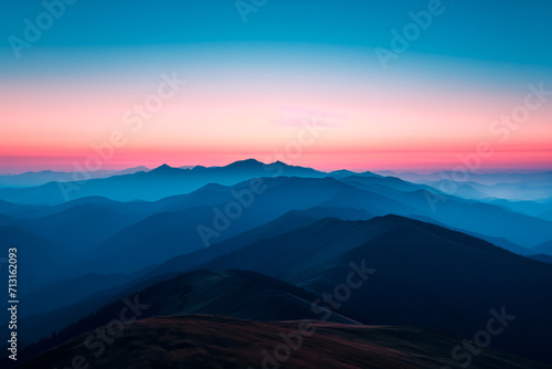 Sunset Illumination on Mountain Peaks